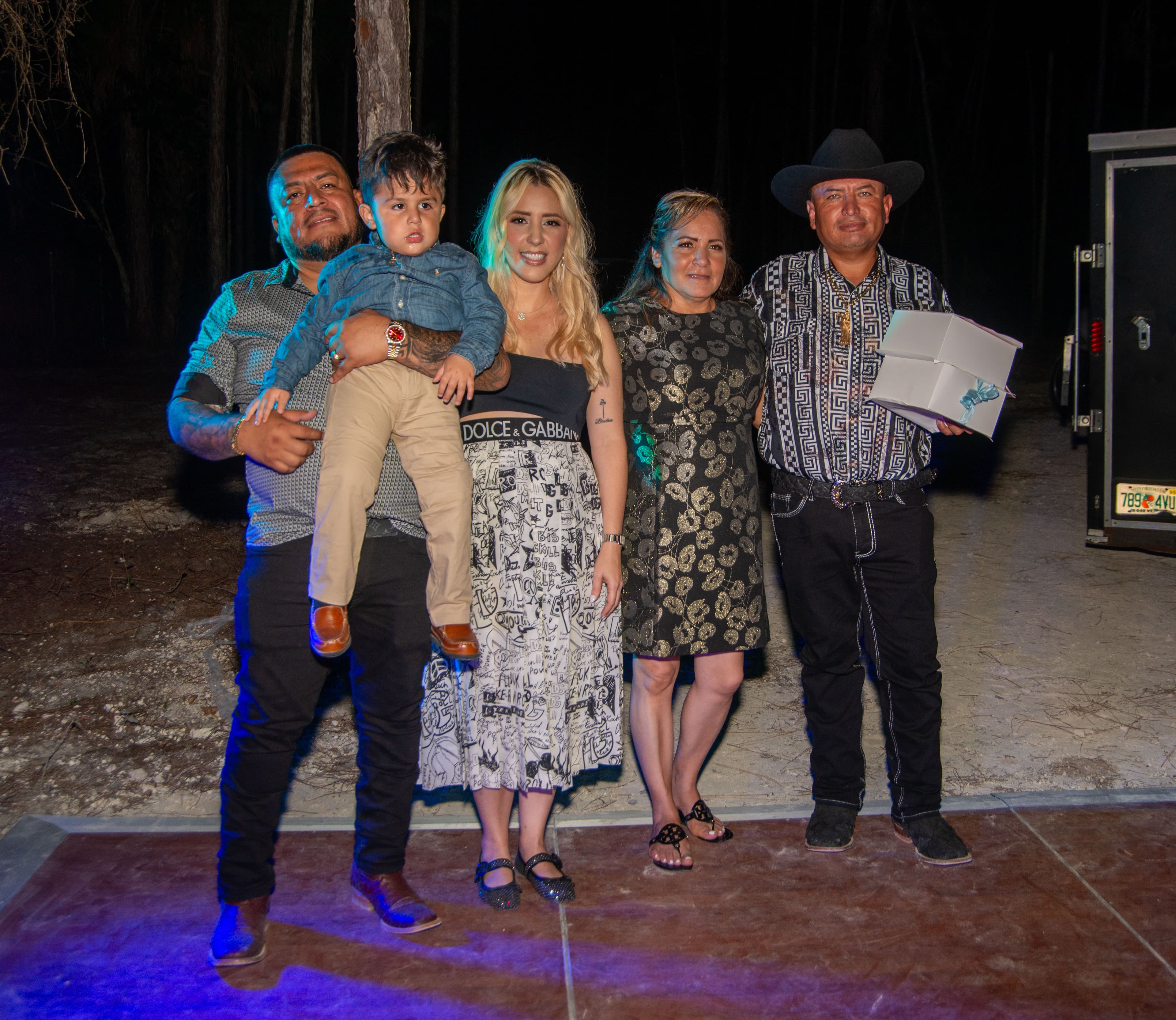 Family group portrait with gifts, Cape Coral, Fort Myers, Bonita Springs and Naples celebration