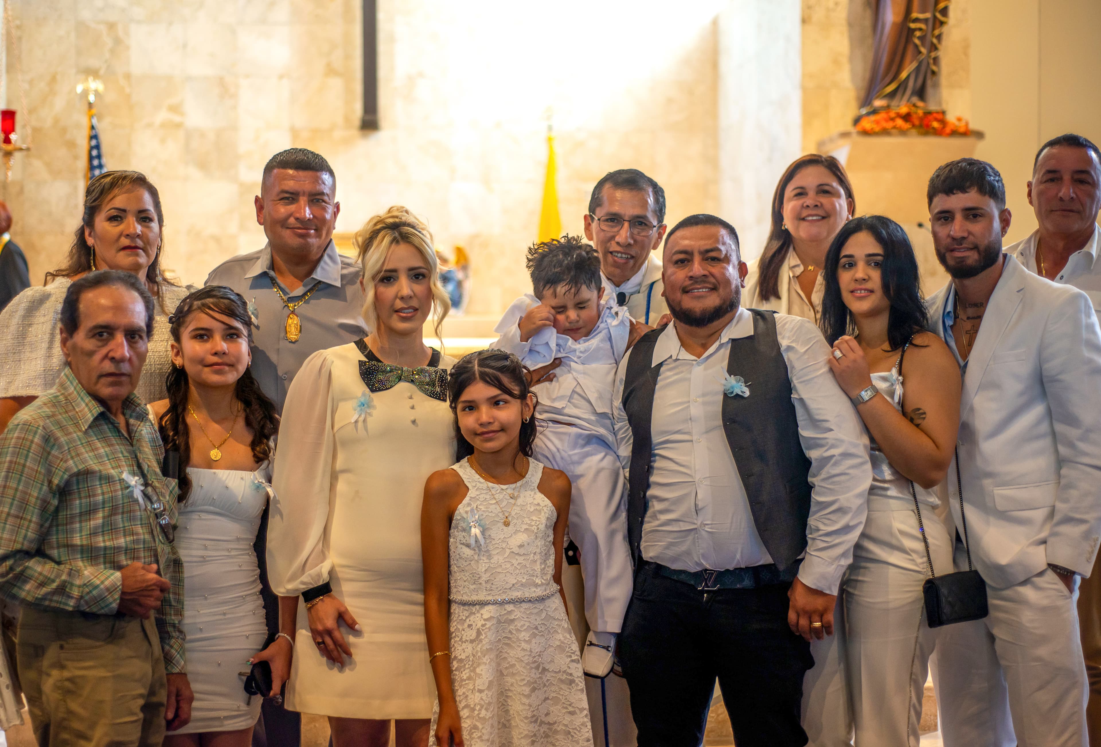 Extended family group portrait inside a Cape Coral, Fort Myers, Bonita Springs and Naples church