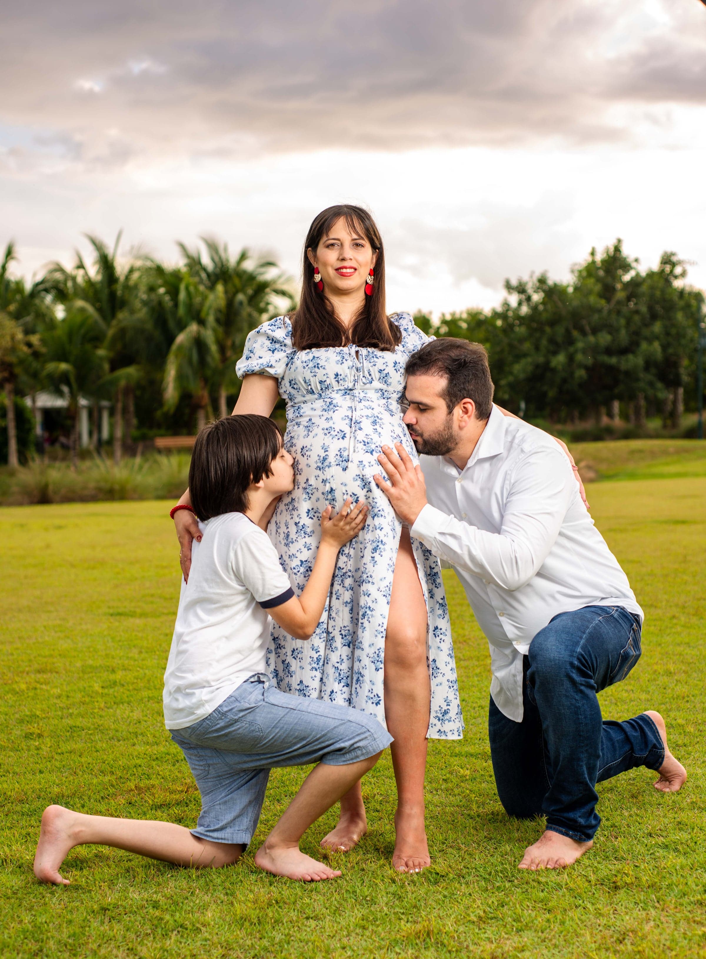 Family maternity session with partner and child, Southwest Florida