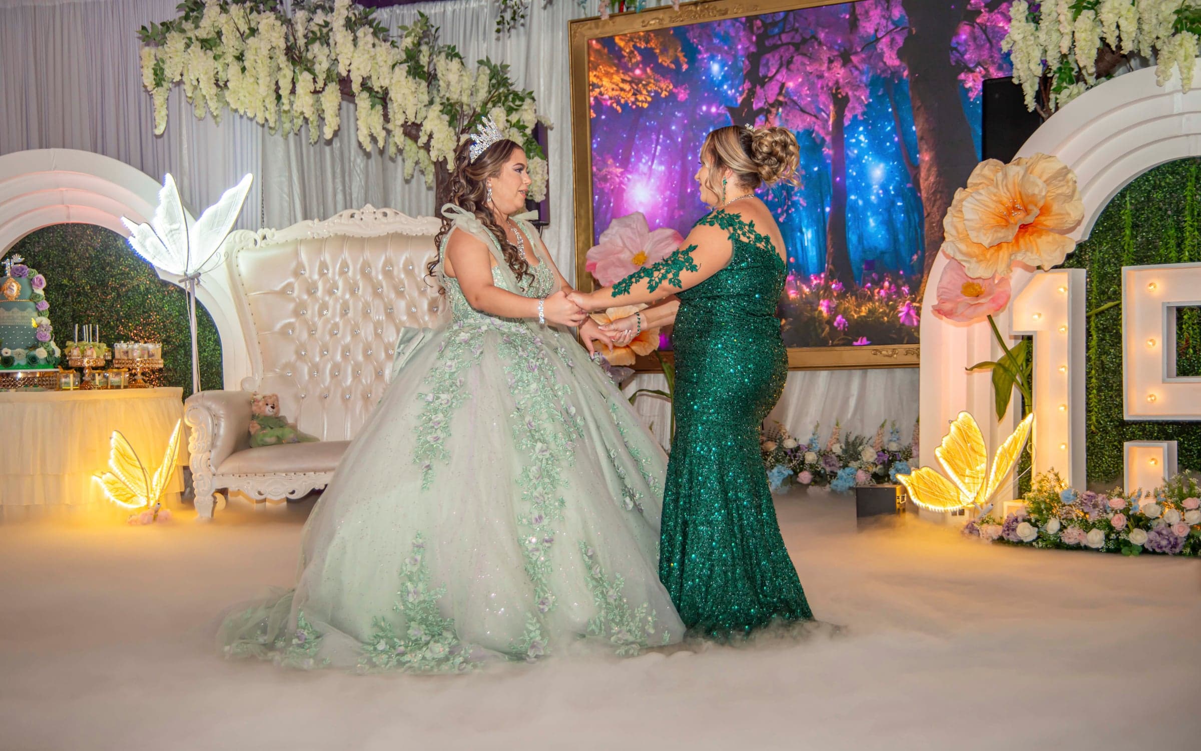 Mother-daughter dance at quinceañera celebration