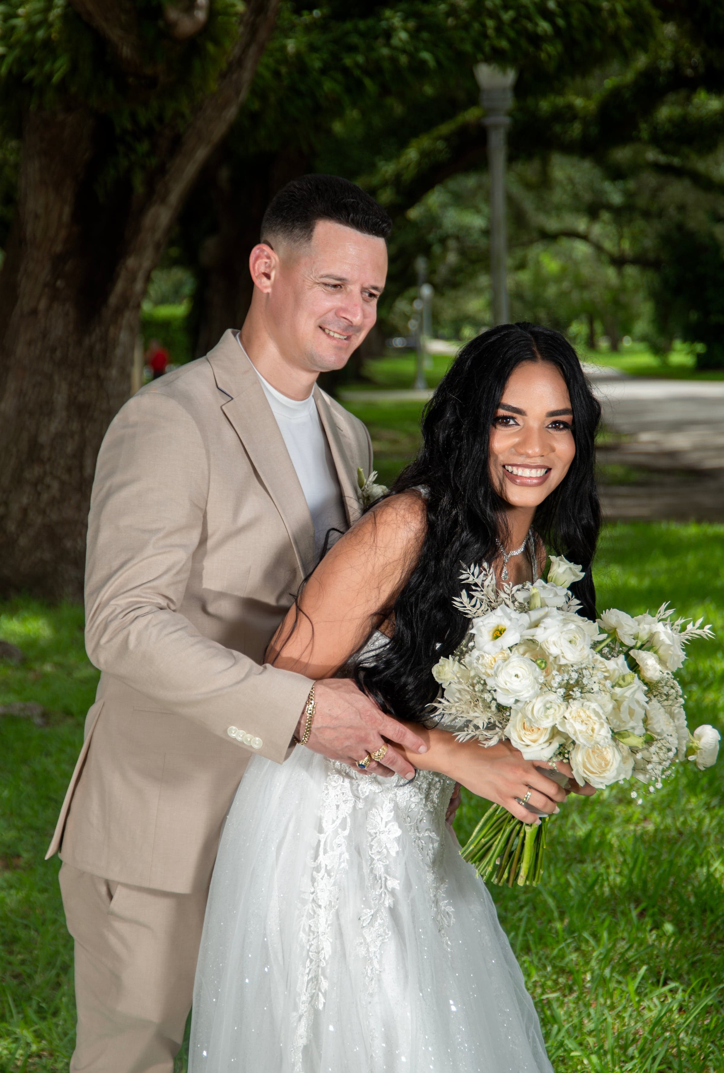 Engagement couple outdoors, Southwest Florida
