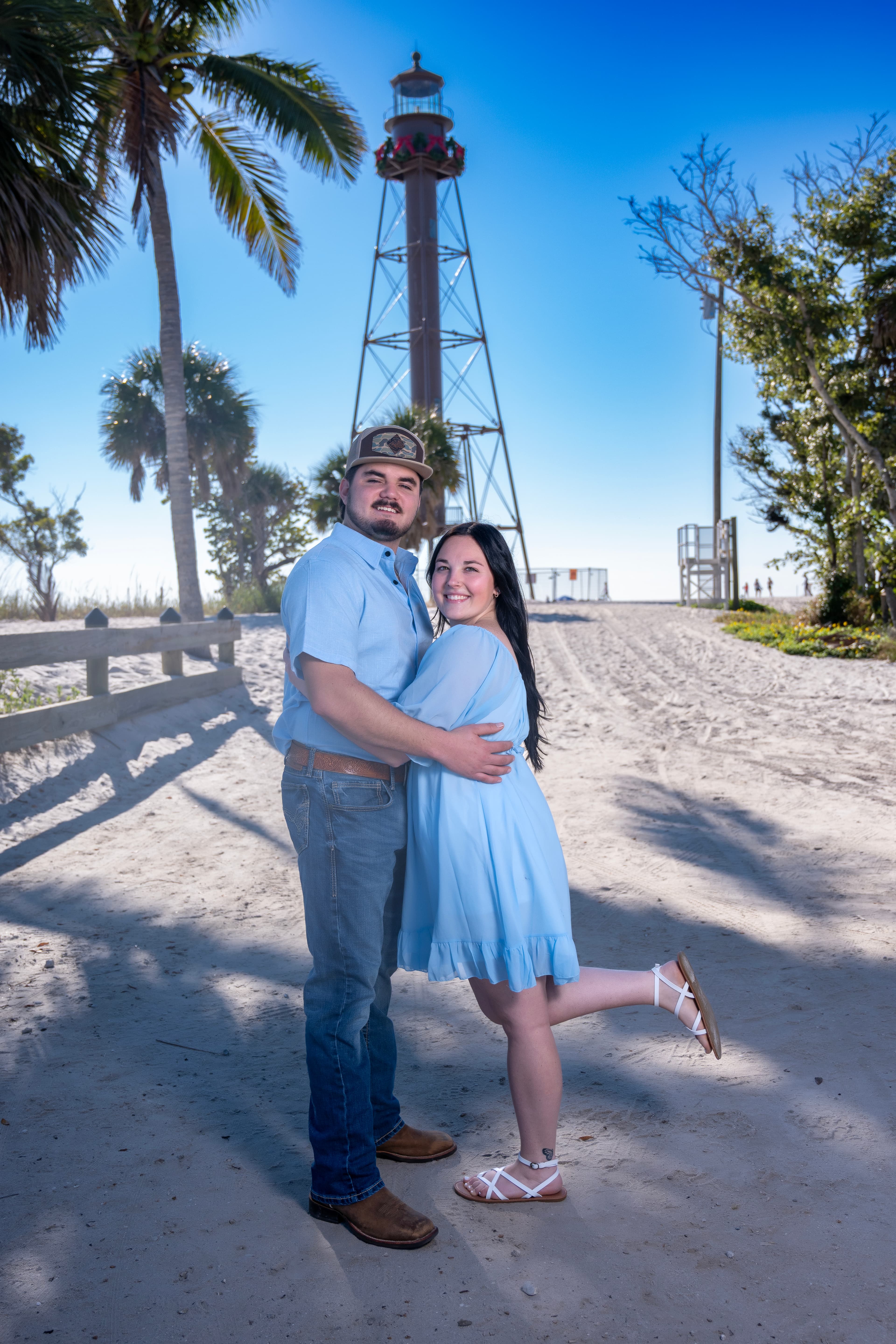 Couple laughing candid, outdoor engagement session