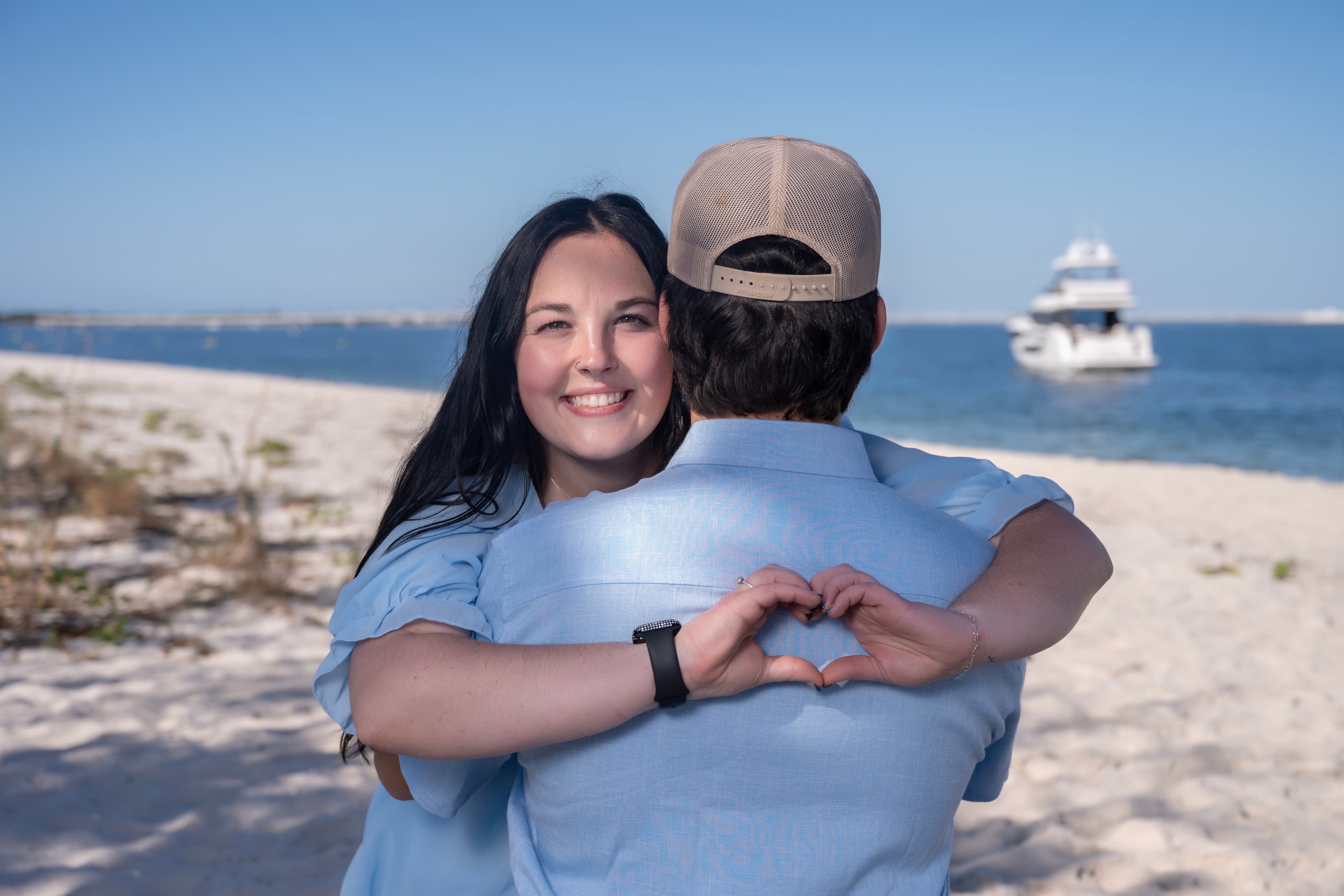 Waterfront engagement portrait, Cape Coral canal