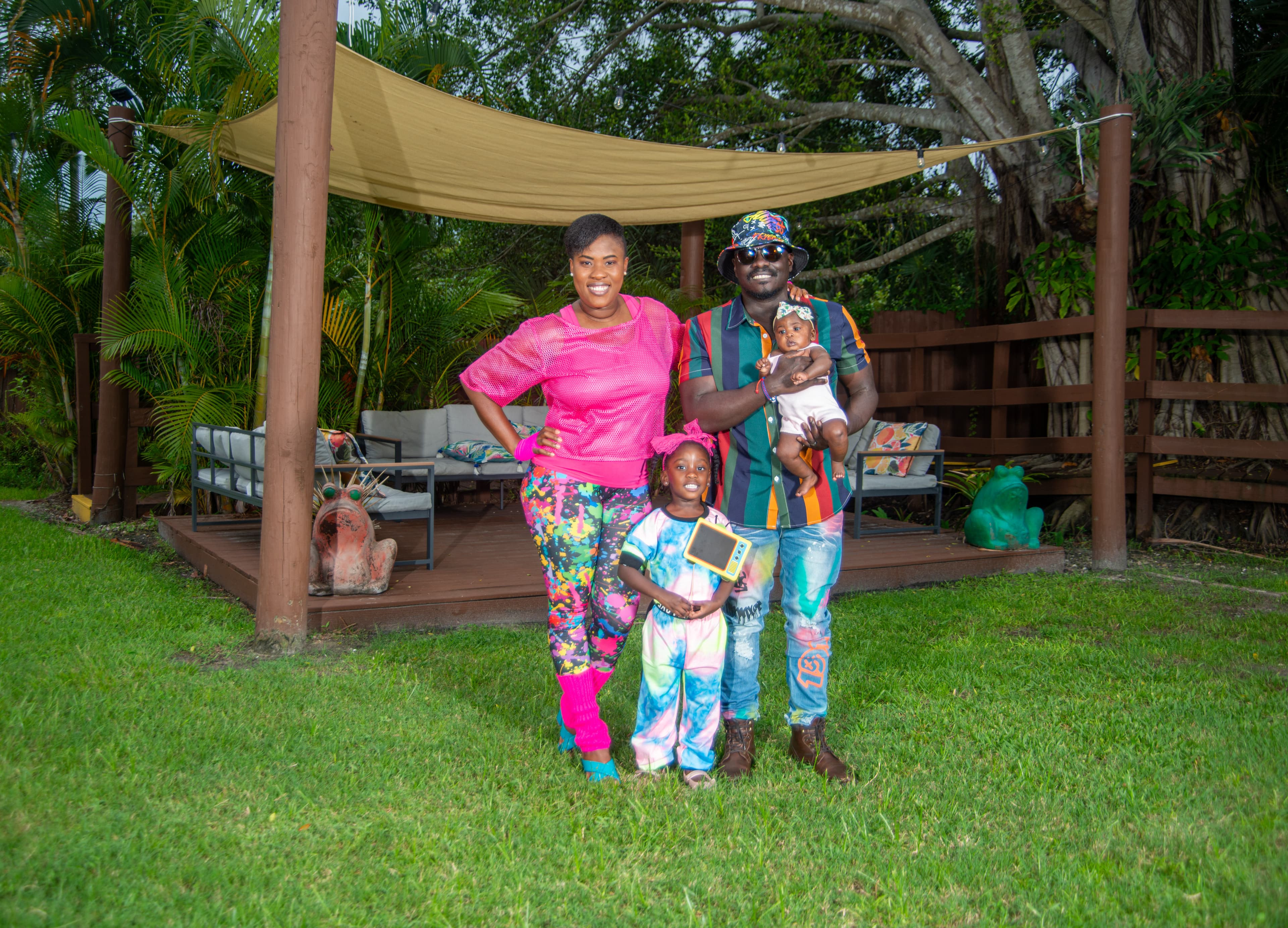 Family group photo outdoors