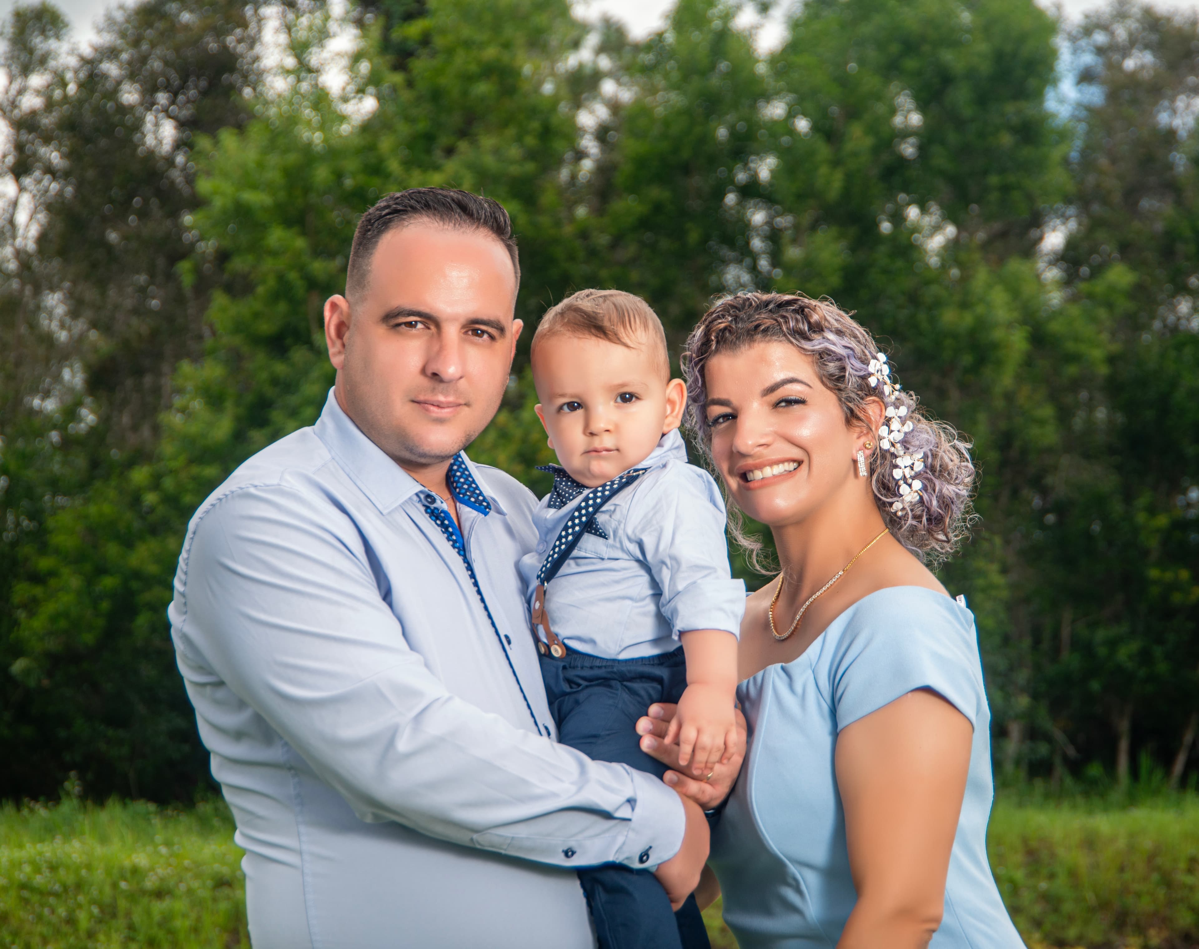 Family group photo outdoors