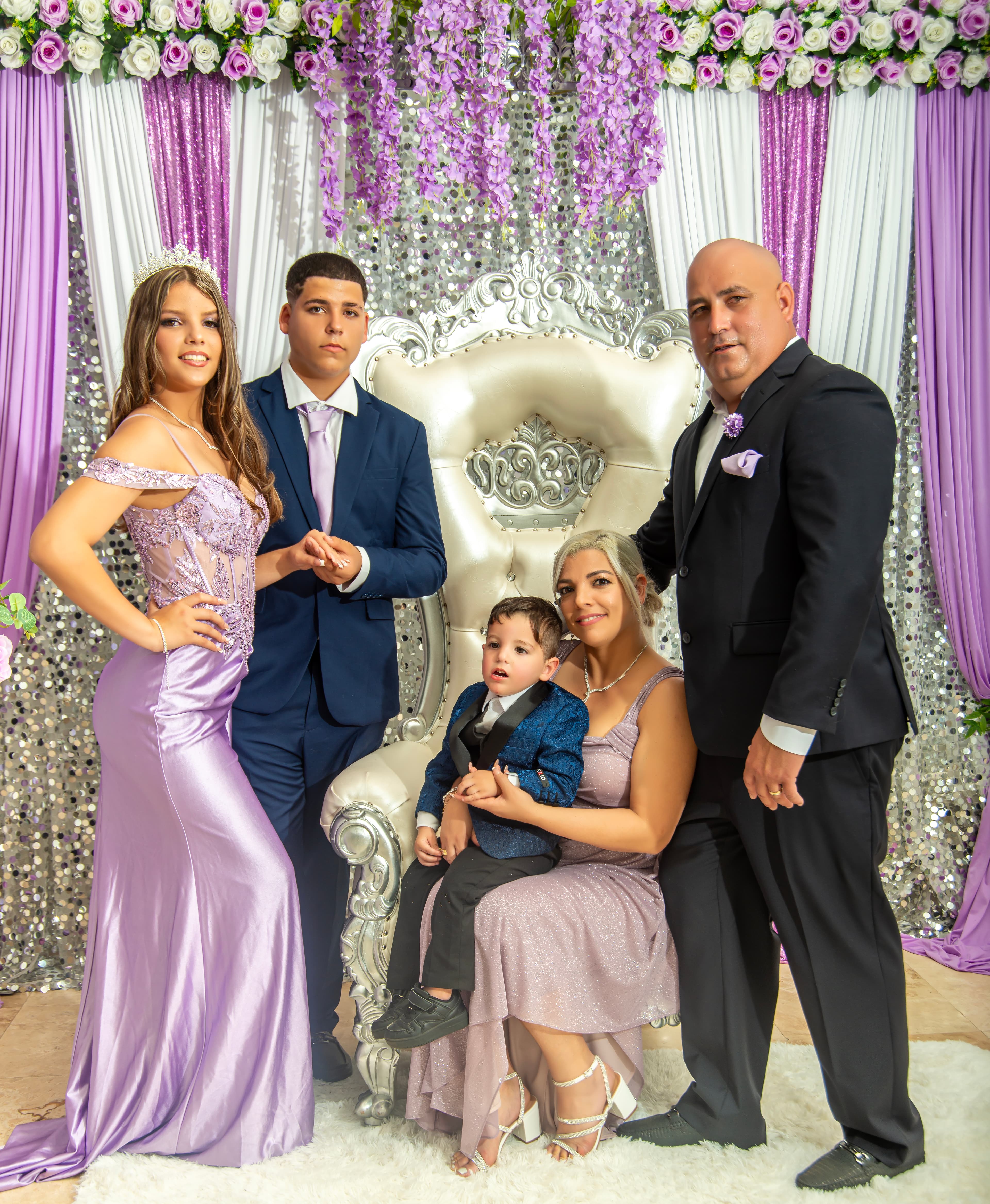 Quinceañera portrait with court, Cape Coral FL